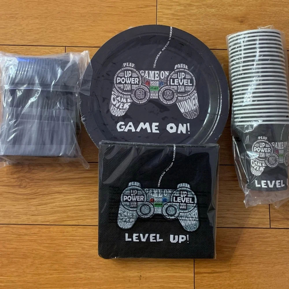 144-Piece Video Game Party Supplies Set for Gamer Birthday Party Decorations.New